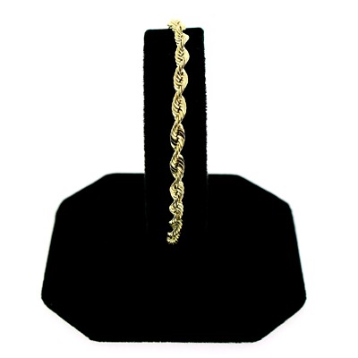 Echt 10K Gelbgold 3mm Seil Kette Armband Herren Damen 7'' 8'' 9''