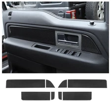 Carbon Fiber Interior Side Door Cover Stickers Trim For Ford F150 Raptor 2009-14
