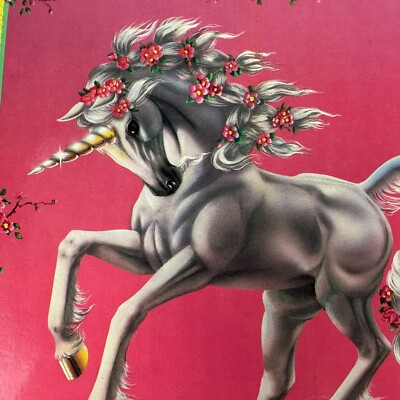 VTG Mead Portfolio Folder Fantasy Pink Unicorn #33296 1990s Susan