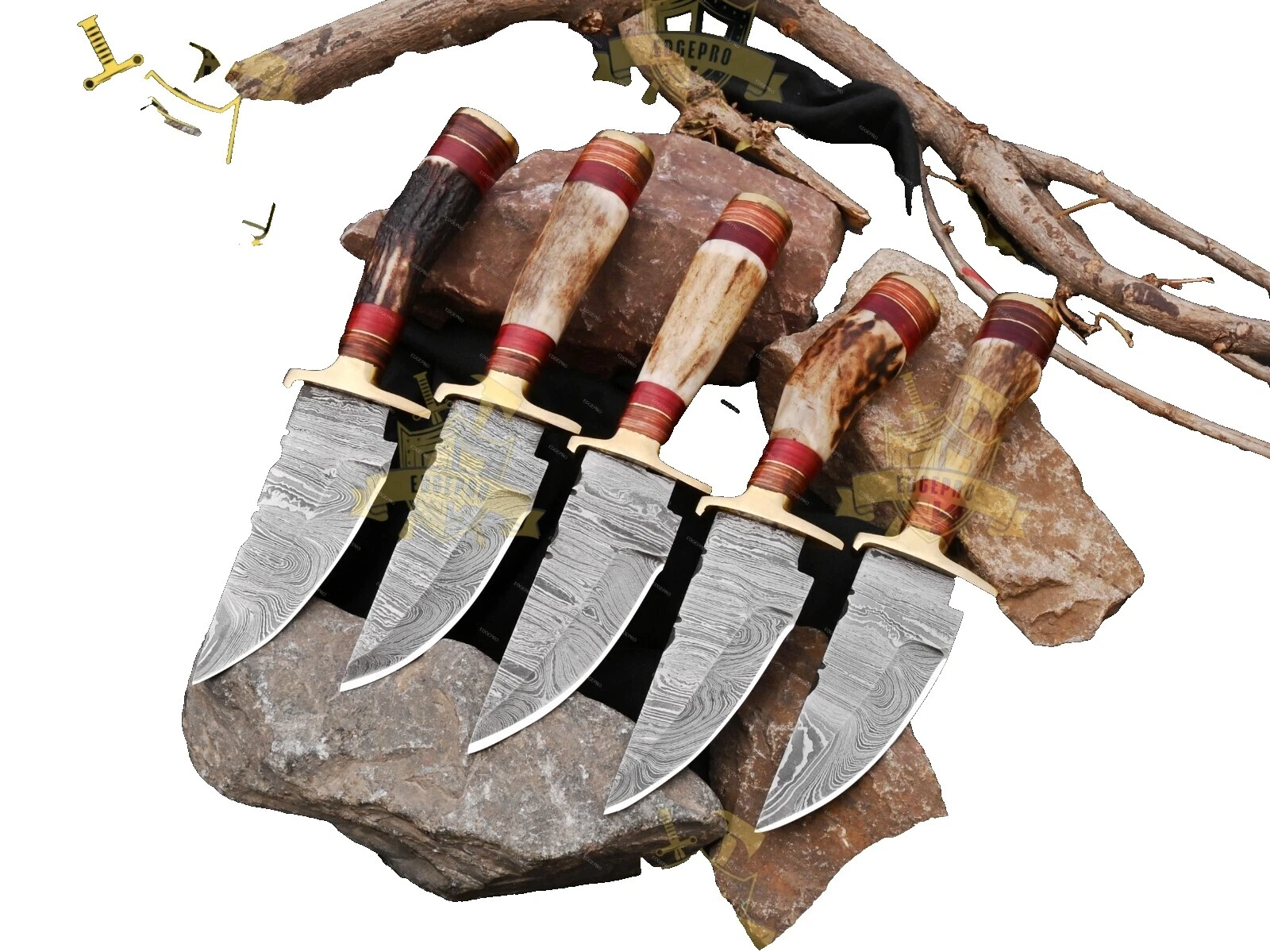 Horn Handle Combat Collectible Fixed Blade Knives