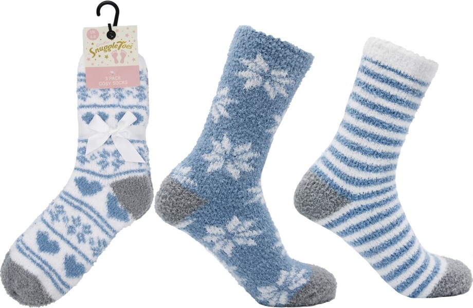 6 Pairs Ladies Soft & Cosy Super Soft Lounge Socks UK Size 4-8 Assorted