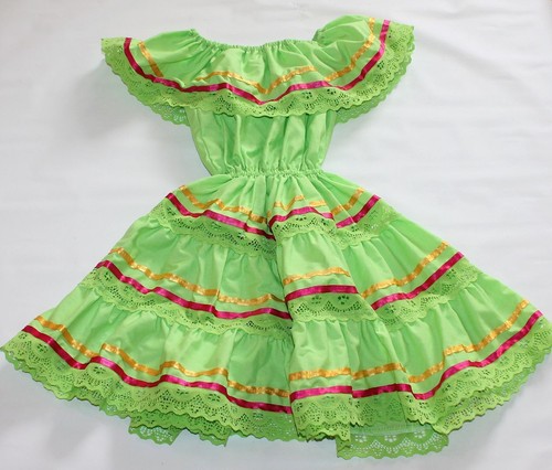 ASSORTED GIRLS MEXICAN GYPSY PEASANT LACE DRESS CINCO DE MAYO COSTUME - Picture 8 of 35