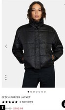 Rvca Puffer Jacket Black Women M Sales