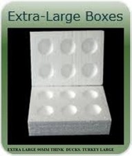 40 X EXTRA LARGE POLYSTYRENE EGG BOXES HATCHING/INCUBATION , DUCKS, TURKEY