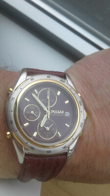 Pulsar Seiko SZ029 Y182-6A60 CHRONOGRAPH ALARM VINTAGE COLLECTION WATCH NOS UHR