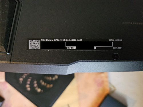 Notebook MSI Katana GF76 12UE-055-0017L3-055 , I7-12700H, RTX 3060, 16GB, 512GB - Foto 10 di 10