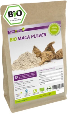 Vita2You BIO Maca en polvo 1000 g en bolsa con cierre