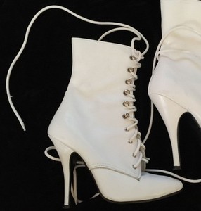 ivory booties heels