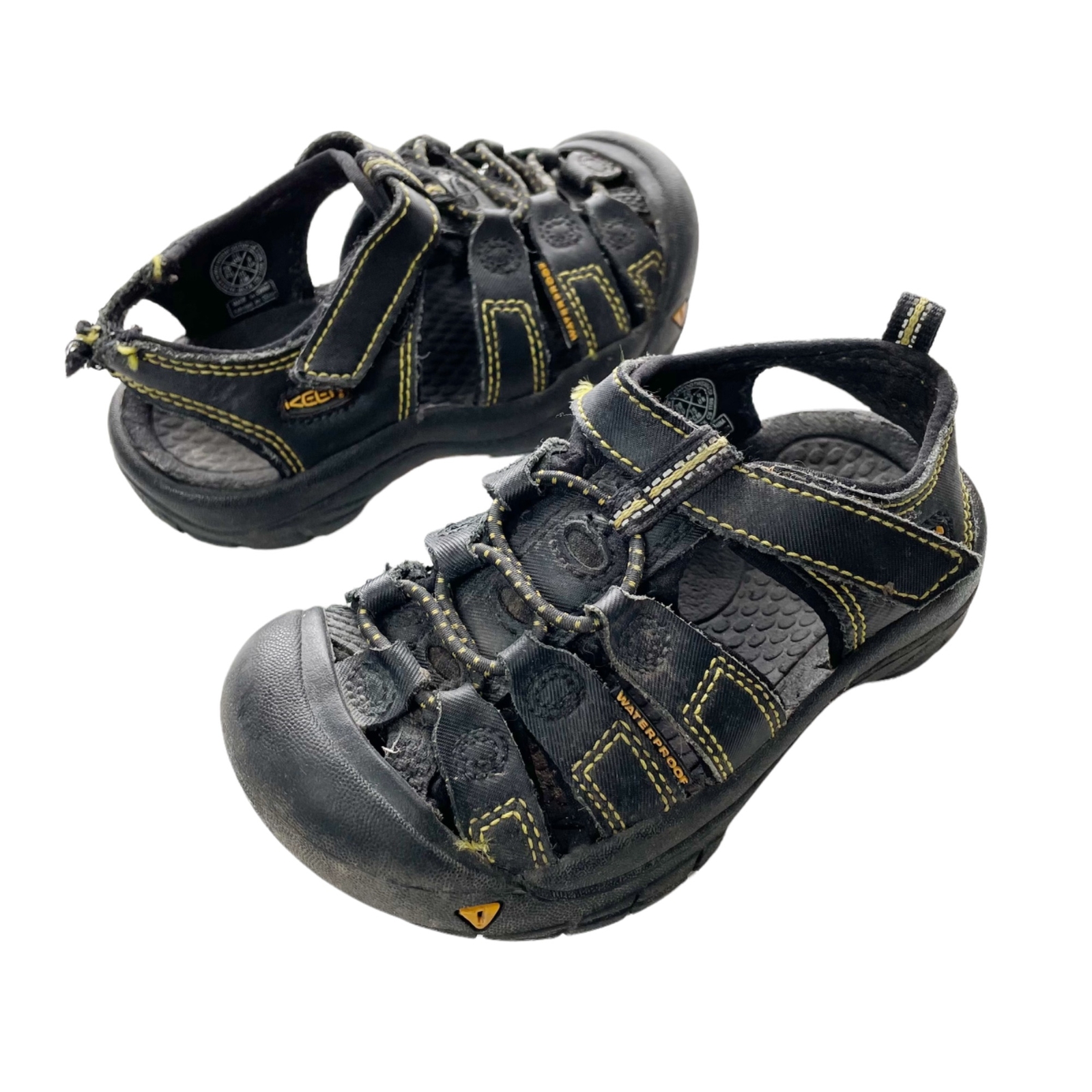 Sandali da trekking Keen neri punta chiusa unisex bambino taglia 10 impermeabili DIFETTO