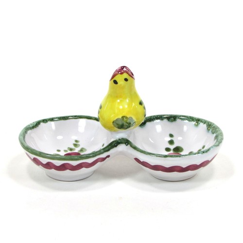 Italienische Keramik GELBER VOGEL 5,5" Zahnstocher Salz & Pfeffer Halter Deruta Italien - Bild 6 von 12