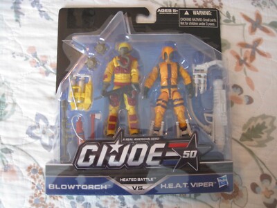 G.I. JOE 50TH ANNIVERSARY HEATED BATTLE BLOWTORCH & H.E.A.T. VIPER 2 PACK 2014