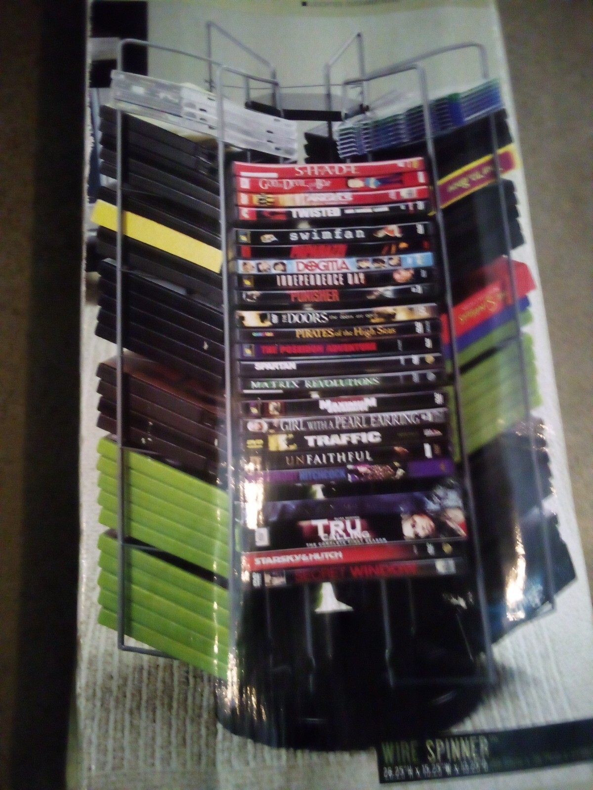 ATLANTIC DVD/CD WIRE SPINNER STORAGE RACK 105/DVD 147/CD 26"X15" NEW OPEN BOX