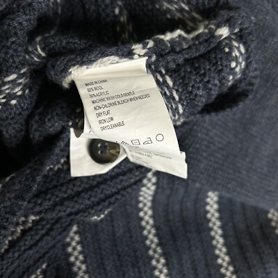 PrAna Phono Sweater Nautical Wool Blend Baggy Knit Sweater