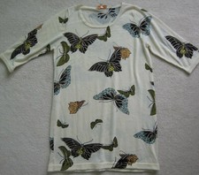 NWOT Ladies Butterfly Print Cream Cashmere/Wool Sweater Dress Size 6