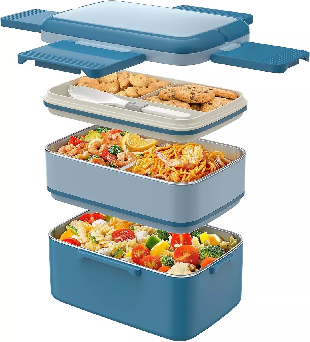 Stainless Steel Bento Box, Stackable Bento Box Adult Lunch Box 6  Compartments