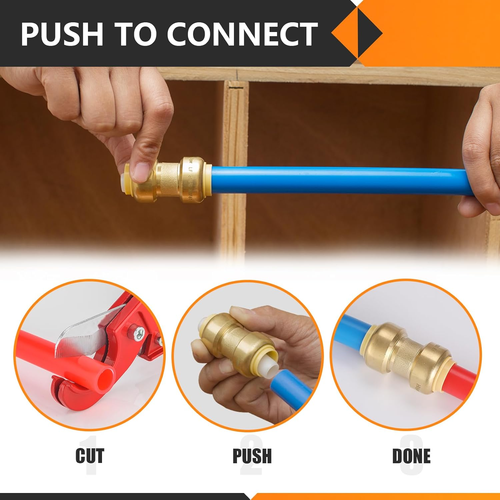 10-Pack Pushfit Male Adapter, 1/2" MNPT X 1/2" Push to Connect Plumbing Fittings - Picture 6 of 12