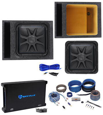 Kicker L7S154 15'' Solobaric L7S Car Subwoofer+Vented Box+Mono Amplifier+Amp Kit