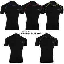 Mens Compression Armour Base Layer Top Sleeve Thermal Gym Sports Skin Fit