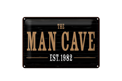 Blechschild Spruch 30x40 cm The man cave Est. 1982 Deko Schild