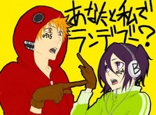 Anime kuchiki rukia kurosaki ichigo pointing vocaloid Stitched Gaming Mat Desk