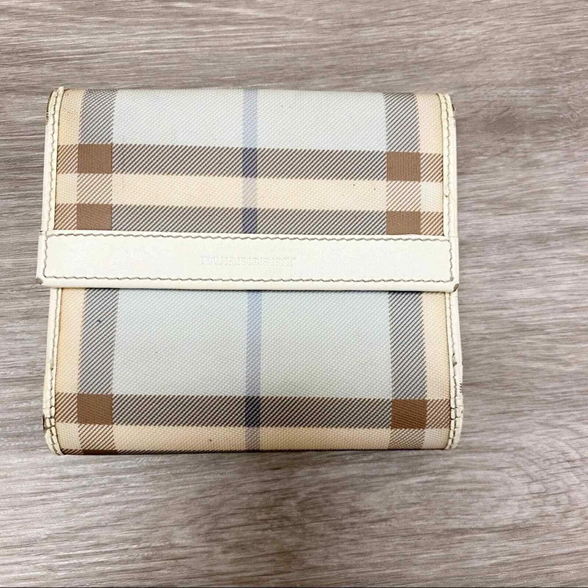 Burberry blue wallet  Leather wallet, Burberry, Leather