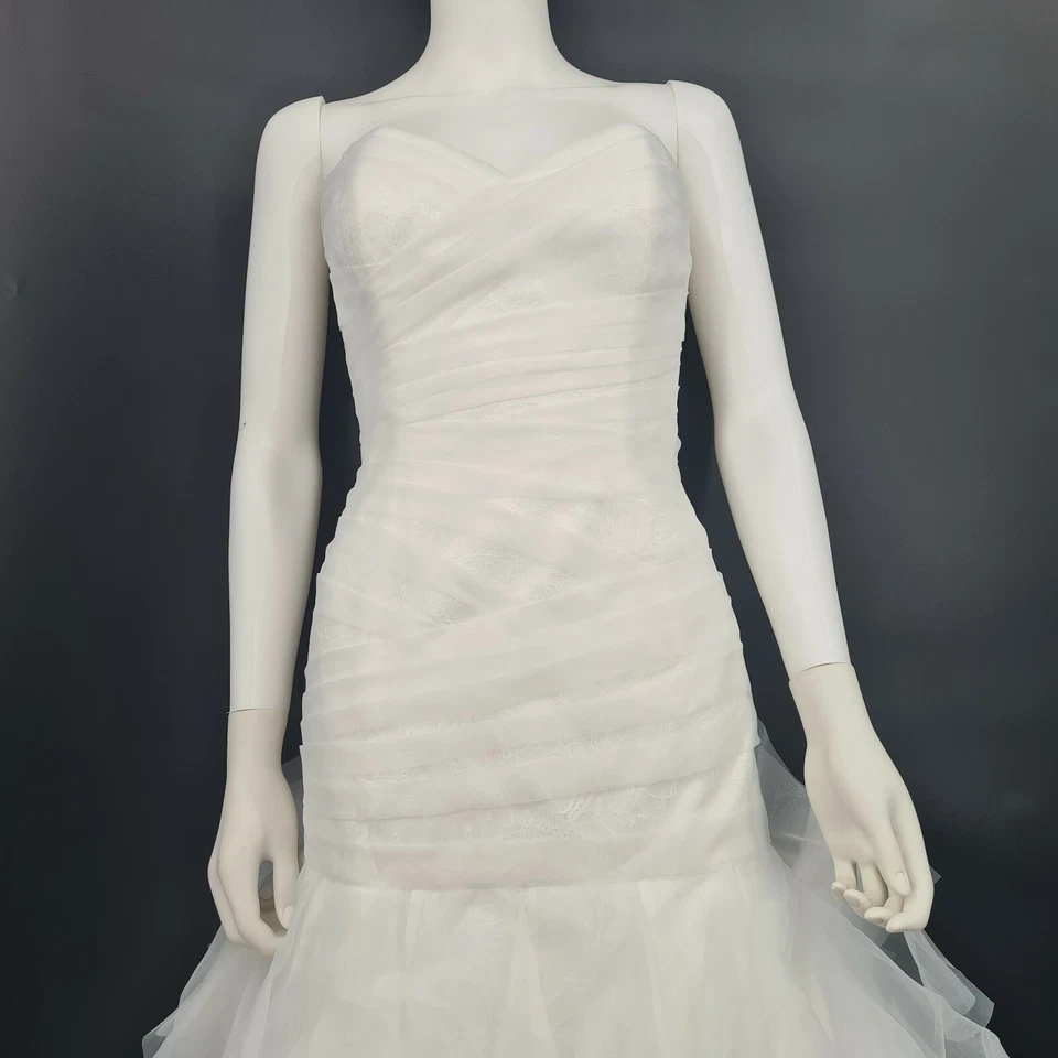 AUGUSTA Jones Strapless Lace Trumpet Mermaid Wedding Dress Size 12 Vintage - Image 4 of 4