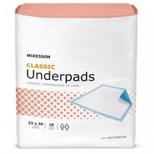 McKesson Classic Underpads Blue Disposable light Absorb 23x36", 120 Ct
