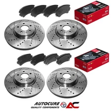 FOR VAUXHALL INSIGNIA CDTI MK1 DRILLED FRONT & REAR BRAKE DISCS & APEC PADS