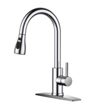 Kitchen Faucet Pull Down Sprayer, Chrome High Arc Single Handle for Sink, RV,...