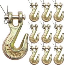 10 Pack 1/4 Inch Clevis Grab Hook, G70 Forged Steel Transport Chain Hook, Heavy