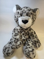 Animal Adventure Snow Leopard Plush Cat Grey And White 16"