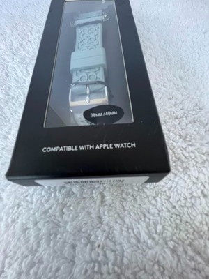 NWT Coach Light Blue Signature Silicone Apple Watch Band COACH signature Apple watch silicone band strap, BLUE, 38/40  main image 4