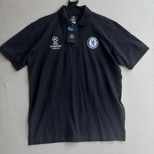 Image of Chelsea FC UEFA Champions League Polo Shirt Mens XL Navy Official  Football BNWT