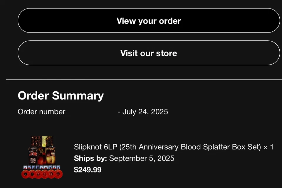 SLIPKNOT 6LP (25TH ANNIVERSARY BLOOD SPLATTER BOX SET) LE 1899; SHIPS FAST - Image 3 of 4