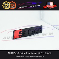 New Audi Sq8 Front Grille Badge Gloss Black Emblem S Line Inscription Nameplate