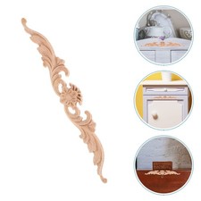 4pcs Wooden Decorative Applique Carved Wood Decals for Cabinet Door Decor