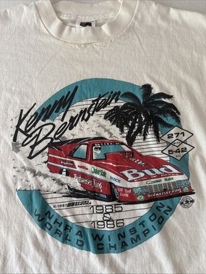 Vintage 1987 Budweiser Racing Kenny Bernstein NHRA T-Shirt XL Champion USA SS