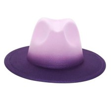 Gradient-Colored Dress Hats for Men, Women's Fedoras, Felt Panama Wide Purple