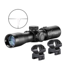 Hawke XB30 SR 2-7x32mm 1/2 MOA Crossbow Scope Bundle with 1-inch Mount Rings (M)