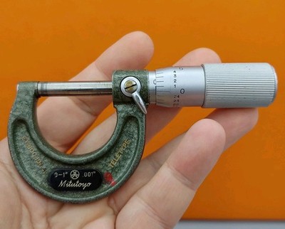 Mitutoyo Micrometer Teletype Corp w/ Friction Thimble.0001  103-127 0-1  Japan