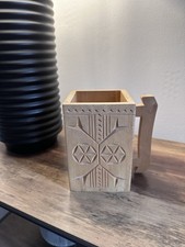 Vintage Scandinavian Hand Carved Beer Tankard / Stein / Mug