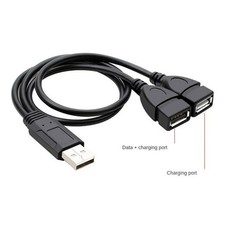 USB 2.0 A Stecker auf 2 Dual USB Buchse Y Splitter Hub Stromkabel Adapter Kabel
