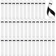 Frienda 40 Pcs Sublimation Wristlet Keychain Blanks, Medium, White With Black