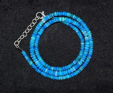 Natural Ethiopian Blue Opal Wello Fire Opal Gemstone Beads 16''Necklace AF0359