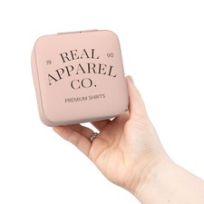Compact Jewelry Travel Case Pink PU Organizer with Ring Earring Compartments