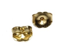 14KT Yellow Gold 6mm Push On Earrings Replacement Butterfly Backs Backings