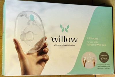 Willow 2nd-Gen+ Wearable Breast Pump Hands Free 2-Pack 27mm Flanges - New Sealed