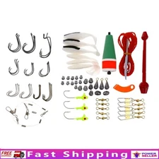 Saltwater Fishing Tackle Box Kit Assortment Hooks Rigs Sinkers in Utility Box US