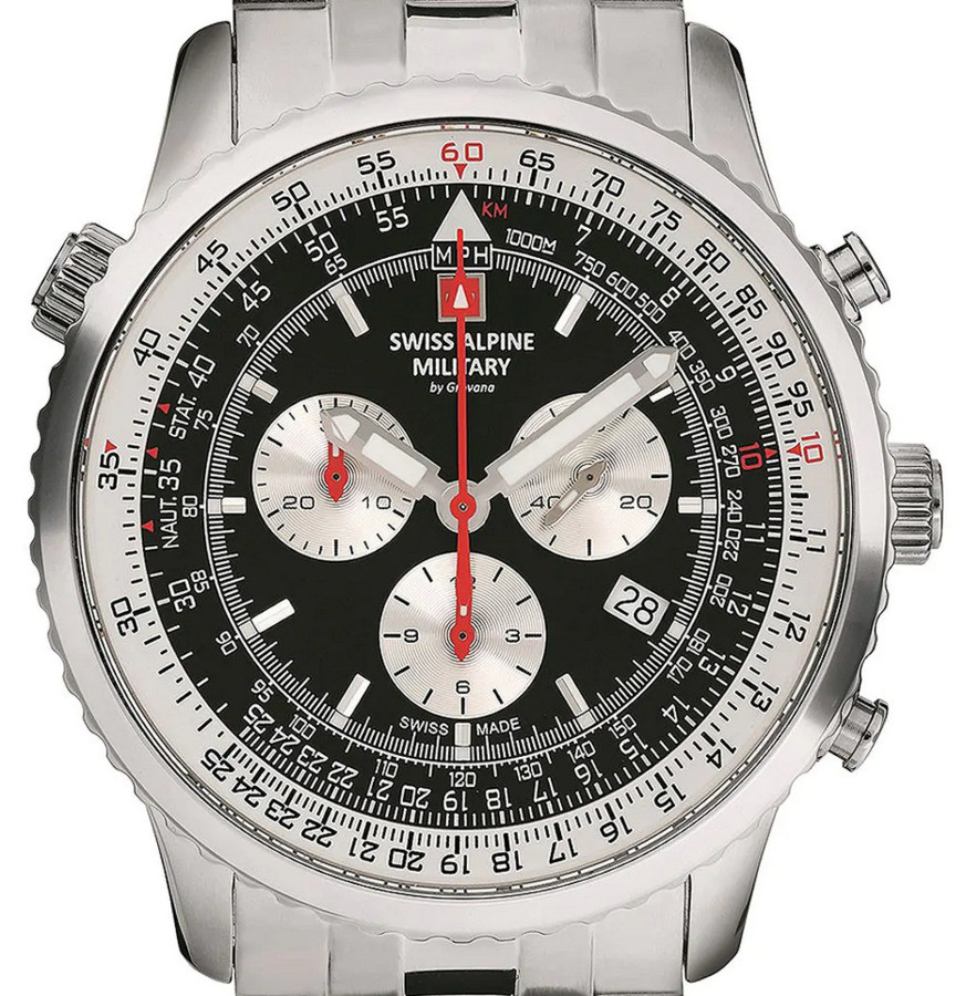 Swiss Alpine Military Black Dial Swiss Men's Watch Date Display 7078.9137