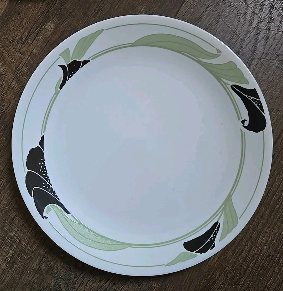 Lote De Colección De 5 Platos De Cena Corelle by Corning 10 1/4" Blanco Negro Orquídea Foto 2 de 4